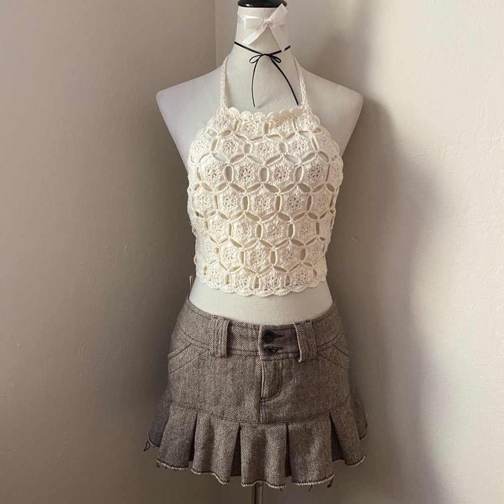 Say What? Cream Crochet Detail